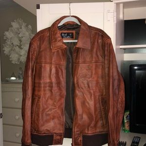 Men’s Genuine Leather Bomber Jacket